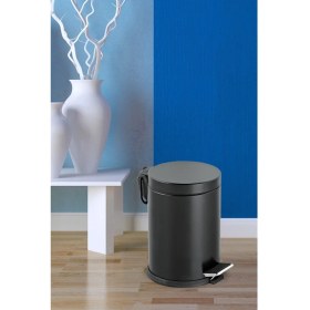 Resim Paslanmaz Çelik Pedallı Çöp Kovası 12 Litre, Ev, Ofis, Banyo, Mutfak Için Ideal 