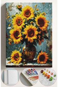 Resim Su'lepas Sayılarla Boyama Seti Numaralı Tuval Fırça Boya 40x50 Cm - AYÇİÇEK 