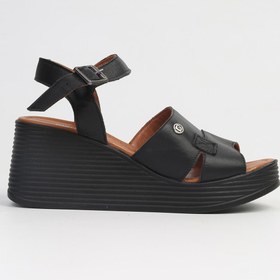 Resim Pierre Cardin ® | PC-7061 Siyah-Kadın Dolgu Topuk Ayakkabı 