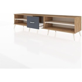 Resim Hyperion Tv Ünitesi 2 Raflı Tek Çekmeceli 220x44x51 Çam-aytaşı/antrasit Aytası/antrasıt - Atlas Çam 