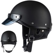 Resim 3c Japon Tarzı Vintage Harley Motosiklet Kask Kepçe Kask 2s69zd Açık Siyah 