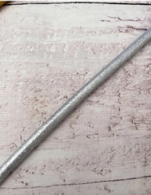 Resim Marka Gri Simli Ince Mum Silikon - 7.4mmx25cm / 1 Adet 