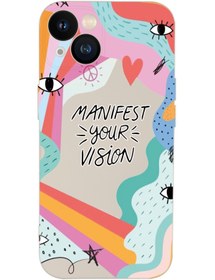 Resim mooodcase Iphone 13 Uyumlu Manifest Your Vision Desenli Kamera Lens Korumalı Darbe Emici Silikonlu Lansman Kıl 