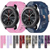 Resim Sones Samsung Uyumlu Gear S3 Frontier 22mm Naylon Dokuma Watch Band 