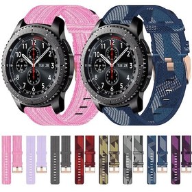 Resim Sones Samsung Uyumlu Gear S3 Frontier 22mm Naylon Dokuma Watch Band 