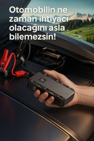 Resim Qasul 3-Ü 1 Arada 10.000 Mah Taşınabilir Akü Takviye Kiti (Powerbank + LCD + LED Işık) 