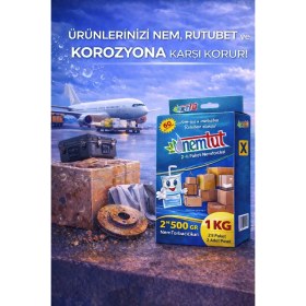 Resim Nemtut Lojistik Nem Rutubet Giderici Korozyon Önleyici Koku Giderici 1 Kutu 2 Paket 1 kg 
