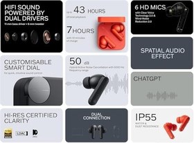 Resim Nothing CMF by Nothing Buds Pro 2 - Kablosuz Kulaklık, HiFi Ses, 50 dB Akıllı Aktif Gürültü Azaltma, 6 HD Mikrofon ve Uzay Ses Efekti - Açık Gri 