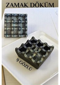 Resim Hsnet Kapaklı Zamak Döküm Kare Küllük Metal Kül Tablası - Kafe Küllüğü Sa - Ne0001-01xf6 