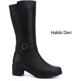 Resim Gönderi(R) Gönderi R Kadın Siyah Fermuarlı Kalın Topuklu Hakiki Deri Çizme Gkzc13446575 Siyah 