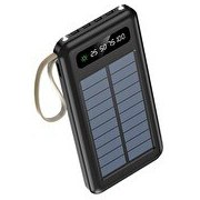 Resim Sunix PB-43 12000 mAh Güneş Enerjili Dahili Kablolu Led Göstergeli Siyah Powerbank 