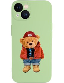 Resim mooodcase Iphone 13 Uyumlu Teddy Bear Desenli Kamera Lens Korumalı Darbe Emici Premium Silikonlu Kılıf 