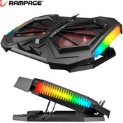 Resim Addison Rampage Siyah 2 Fan 2 Usb Rgb Işıklı Notebook Soğutucu Stand - 36321 