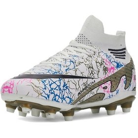 Resim La Liga Erkek 565 Bilekli Çoraplı Krampon Beyaz Altın Futbol Ayak 001 