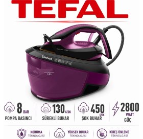 Resim Tefal SV8152 Express Vision Buhar Kazanlı Ütü 2800 Watt 130 gr Sürekli 500 gr Şok Buhar Güçlü Performans Çıkarılabilir Su Haznesi Kireç Önleme ve Pratik Kullanım 