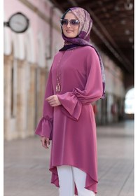Resim Raika Moda Leman Büyük Beden Tesettür Tunik Gülkurusu 