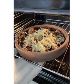 Resim Kahverengi Toprak Mantar Güveci 22X3 Cm, Şık ve Dayanıklı Tasarım 