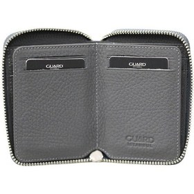 Resim Guard Leather Guard Fermuarlı Antrasit Guti Mat Deri Mini Cüzdan Çok Renkli 