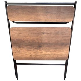 Resim Evimeaksesuar Eko Metal Ahşap-Raflı-Katlanır Çalışma Masası-Ceviz&Siyah Ceviz 