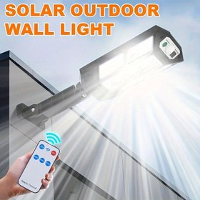 Resim Hareket Algılama Özelliğine Sahip Güneş Enerjili LED Duvar Lambası, Üç Aydınlatma Modu ile, Bahçeler, Avlular, Yollar ve Çitler için Dış Güvenlik için Tasarlanmış. 