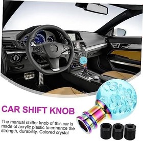 Resim Gatuida 1 Takım Küresel Dişli Kafa Topuzu Kafa Araba Akrilik Topuzu Araba Dişli Kafa Topuzu Topuzu Şeffaf Kafa Topuzu Adaptörü Kristal Kafa Kristal Topuzu Manuel Dişli 