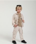 Resim Erkek Bebek Çift Cepli Keten Ceket-15624 Bej 
