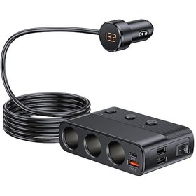 Resim Leezsing C28 3'lü Araç Şarj Cihazı - Pd/qc Hızlı Şarj, 4 Usb Portlu, Voltaj Göstergeli Kompakt Araç Çakmaklık Adaptörü Siyah 