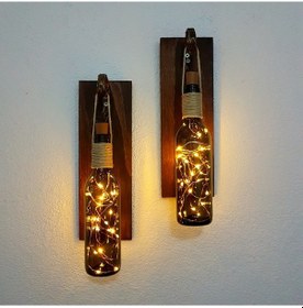 Resim Retro Yeşil Şişeli Led Ilı. Ceviz Aplik. 2 Li Set Yeşil 