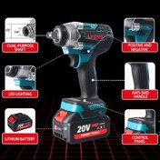 Resim LYUWO 420NM Elektrikli Anahtar Soketli, Şarj Edilebilir Fırçasız Lityum Pil, Küçük Araba Tamir Aracı, Platform Çivi Çıkarma, Elektrikli Tornavida, 17mm Soketli, Doğum Günü Hediyesi 