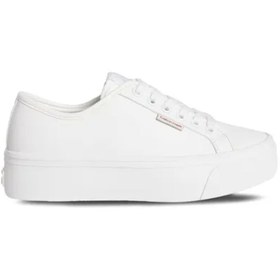 Resim Calvin Klein Jeans Kadın Deri Düz Platform Beyaz Sneaker YW0YW01886-YAF 
