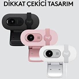 Resim Logitech Brio 100 Full Hd Pudra Pembe Webcam 