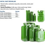 Resim Biterse Askeri Yeşil Metal Benzin Bidonu Yakıt Bidonu 1 Adet 