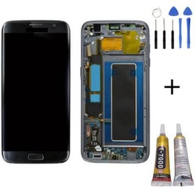 Resim Te Samsung Uyumlu S7 Edge G935f Uyumlu Çıtalı Lcd Ekran Siyah Montaj Kiti 