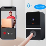 Resim Gece Görüşü, İki Yönlü Ses ve USB Şarj Edilebilir Batarya ile Akıllı Kablosuz WiFi Kapı Zili - Ev İzleme ve Güvenlik için Düşük Güçlü Güvenlik Kamerası, 2.4G WiFi Uyumlu, Ev Güvenliği | Akıllı Ev Cihazı | Dayanıklı Güvenlik Kamerası 