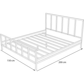 Resim Metalia Gm 212 Vintage Çift Kişilik Metal Karyola Siyah 150X200 