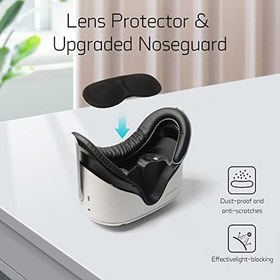 Resim HUAYUWA Soft VR Headset Accessories Set Fits for Oculus Quest 2, 1 VR Facial Interface Bracket + 2 PU Leather Cover Pad + 2 Nose Pad + 1 Protective Lens Cover 