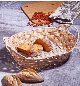 Resim Rattan Ekmeklik Ekmek Sepeti Oval 35,5 24,5cm Kahverengi 