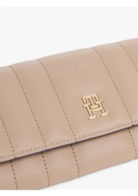 Resim Tommy Hilfiger Th Femınıne Lrg Flap Kadın Bej Cüzdan - Aw0aw17475 Bej 