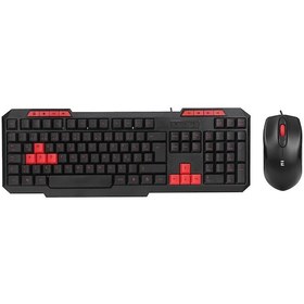 Resim Usb Kablolu Klavye - Mouse Set Kırmızı Tuşlu Q Klavye 1600dpı Mouse 5468 