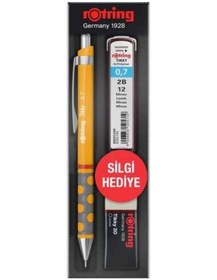 Resim Rotring Tikky Okul Seti 0.7 Mm Mango Versatil Kalem + Silgi + Uç Turuncu 