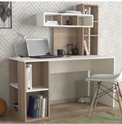 Resim Dekorister Coral Kitaplıklı Çalışma Masası Beyaz-Cordoba 