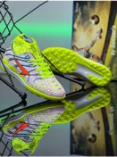 Resim Erkek Çocuk Genç Halısaha Çim Saha Çoraplı Bağcıklı Desenli Spor Futbol Ayakkabı 2060hs Beyaz - Sarı 