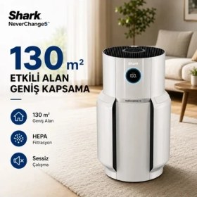 Resim Shark 130 M² Hepa Aktif Karbon Hava Temizleyici Cihaz Koku Giderici Alerjen Pm2.5 Beyaz Salon Oda 