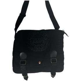 Resim Old Cotton Cargo Vintage Salaş Kaliteli Unisex Günlük Gezi Kamp Okul Postacı Omuz Çantası San Diego 32 Cm X 25 Cm Siyah - Gri 