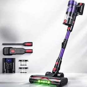 Resim Kablosuz Dikey Süpürge 29.6V 2200mAh | Motorlu Turbo Başlık (LED Işıklı) | 3 Güç Modu | Yıkanabilir HEPA Filtre | 60 Dakika Kullanım | Şarjlı Süpürge 