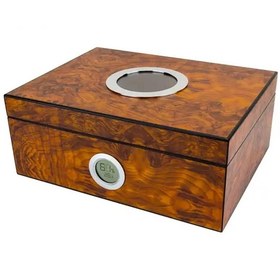 Resim Lubinski Masif Sedir Camlı Humidor Puro Kutusu 50s 