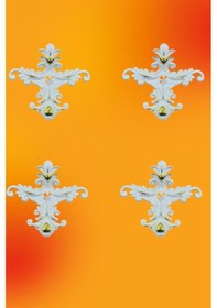 Resim Beyaz Altın Saray Tavan Ek Motif 13*13 cm 4 Adet 