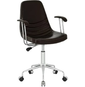 Resim Sandalyecafesi Suni Deri Metal Ayaklı Ofis Çalışma Sandalyesi Ofis Çalışma Koltu 