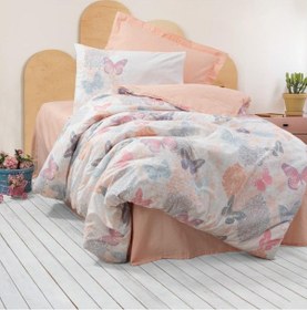 Resim Cotton Box Genç Odası Tek Kişilik Lastikli Çarşaflı Nevresim Takımı Kimela Pembe 