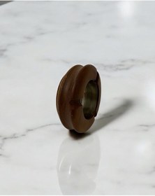 Resim Ahşap Kahve Rengi İçi Çelik Dekoratif Küllük 